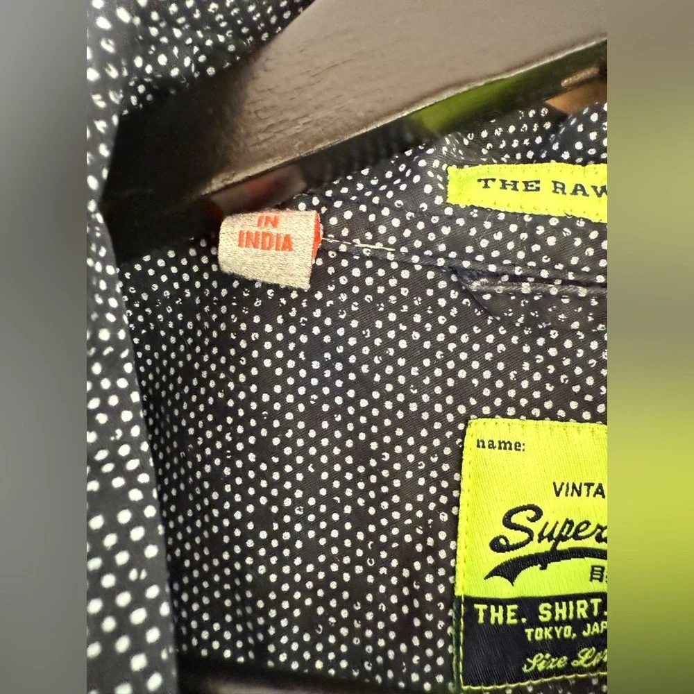 Superdry Men's Black and Green Patterned Shirt - Picture 10 of 12